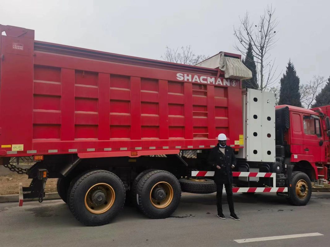 90 toneladas camião pesado de descarga 6x4 SHACMAN camião de descarga de GNC vermelho F3000 6x4 380 EuroV