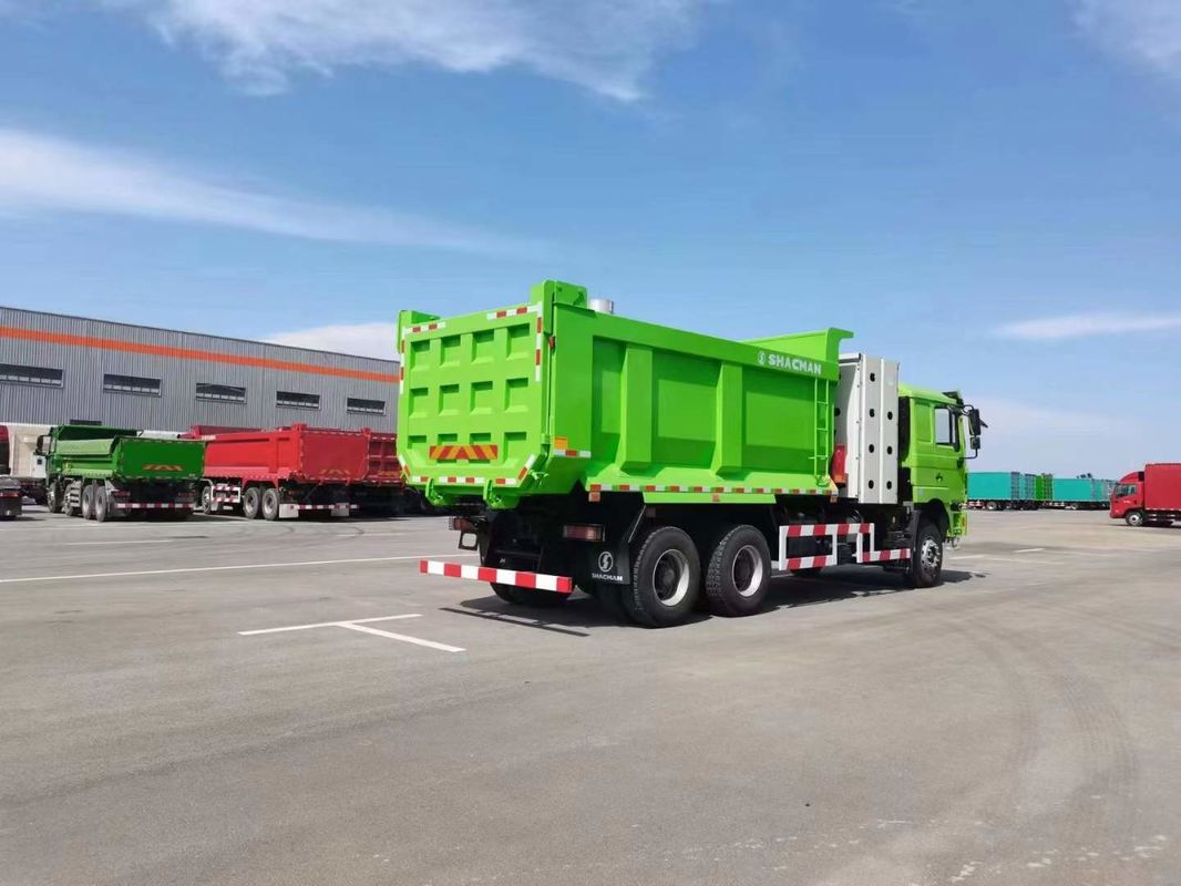 10 rodas SHACMAN F3000 CNG Dump Truck 6x4 Euro V WEICHAI-430HP Verde perfeito para construção e mineração