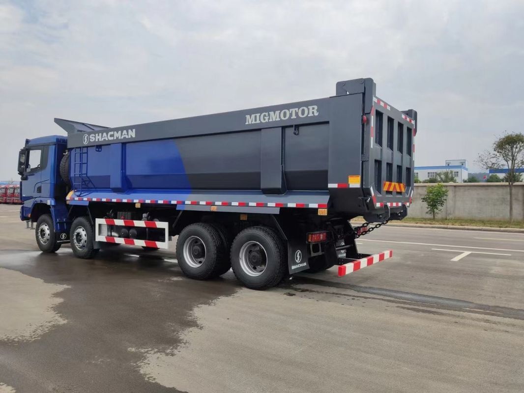 SHACMAN X3000 Dump Truck 8x4 380hp EuroII Azul U-bucket Tipper motor WEICHAI