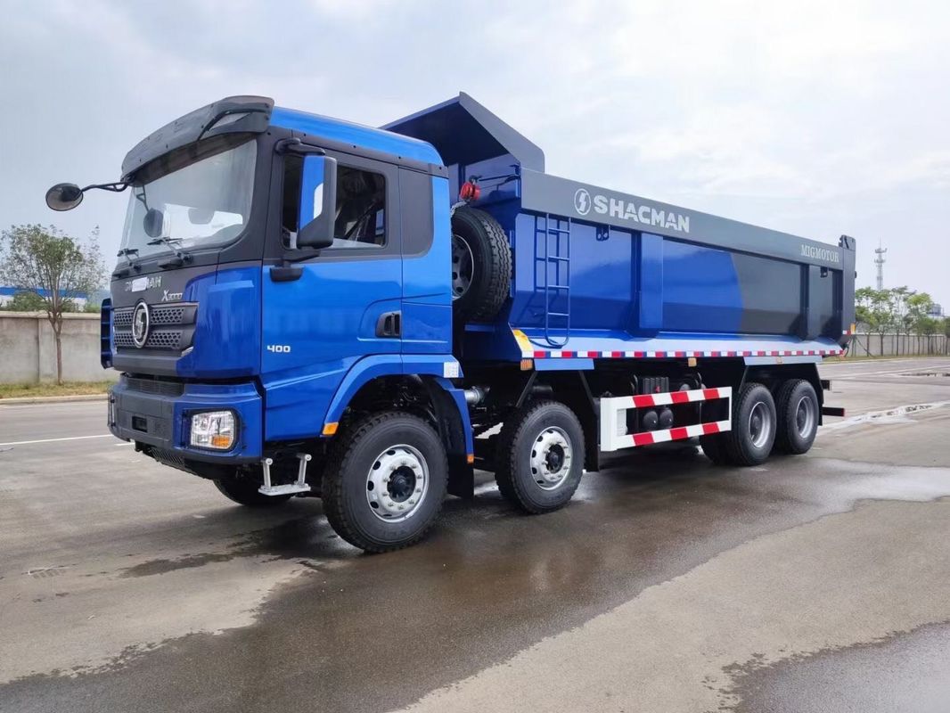 SHACMAN X3000 Dump Truck 8x4 380hp EuroII Azul U-bucket Tipper motor WEICHAI