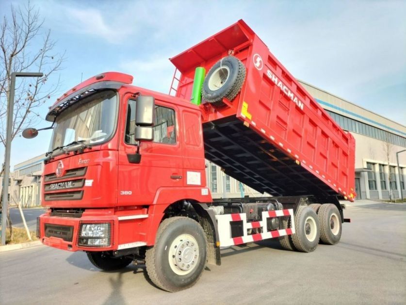 10 Pneus SHACMAN 30t Dump Truck F3000 6x4 380hp EuroII Red Tipper Motor a diesel