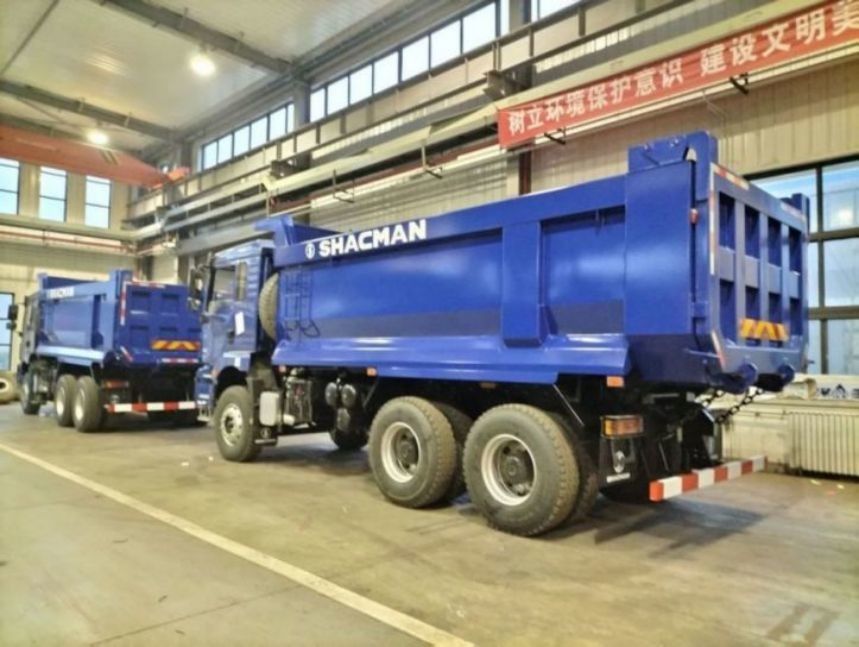 SHACMAN U-Cargo caixa Dump Truck 6x4 H3000 380 EuroII Blue Tipper cabina padrão 12.00R20 pneus