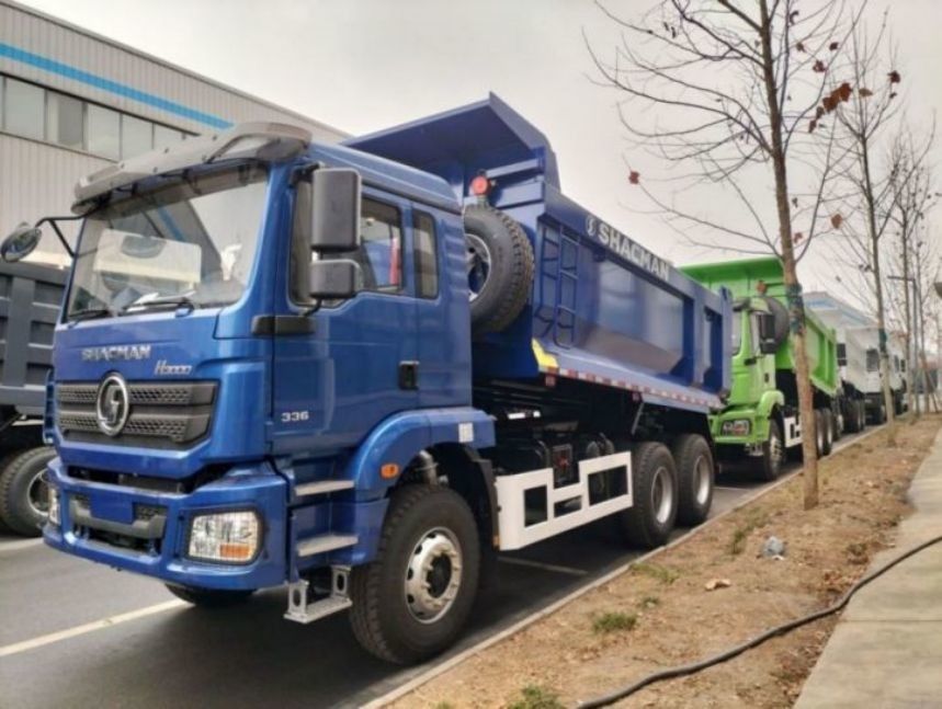 SHACMAN U-Cargo caixa Dump Truck 6x4 H3000 380 EuroII Blue Tipper cabina padrão 12.00R20 pneus