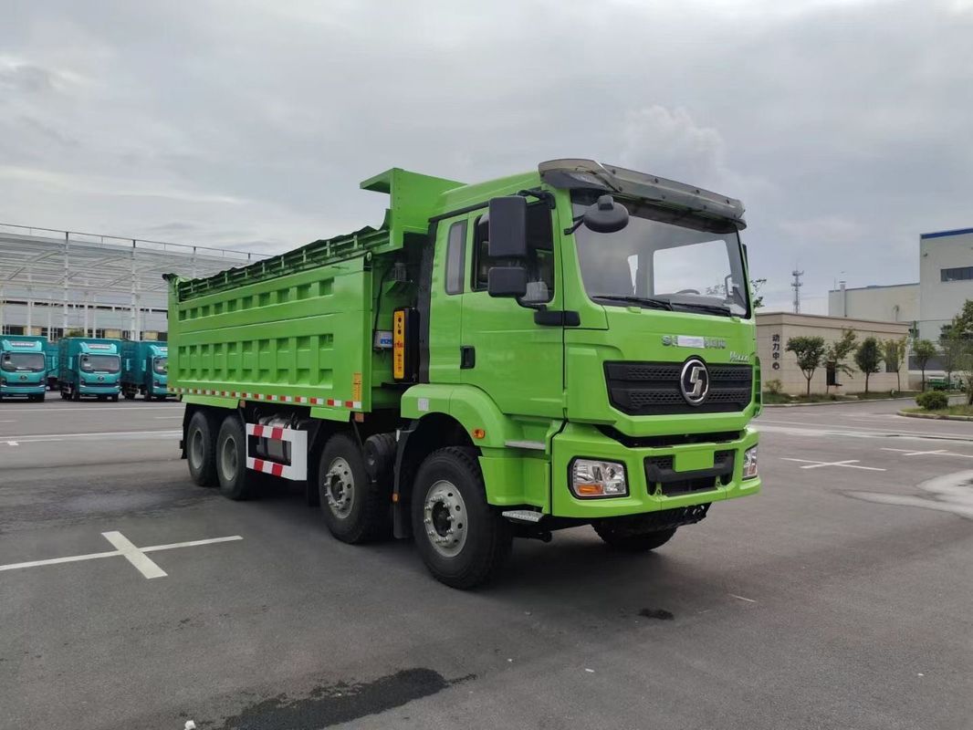 Novo caminhão de carga pesada SHACMAN H3000 8x4 375hp EuroV verde 12 rodas de inverter