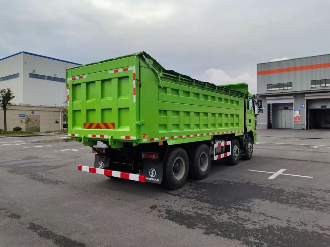 Novo caminhão de carga pesada SHACMAN H3000 8x4 375hp EuroV verde 12 rodas de inverter