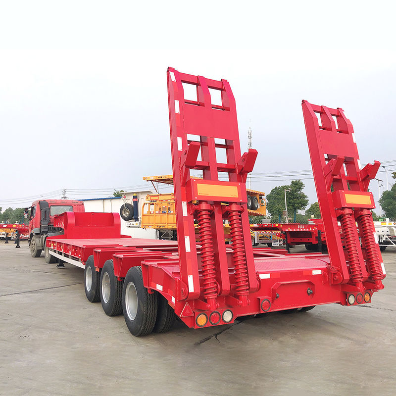 CIMC 3 Eixo LowBed Semi Trailer Caminhão Equipamento de Trailers Transportes Elevação hidráulica Low Boy Trailer FUWA Eixo Heavy Dut