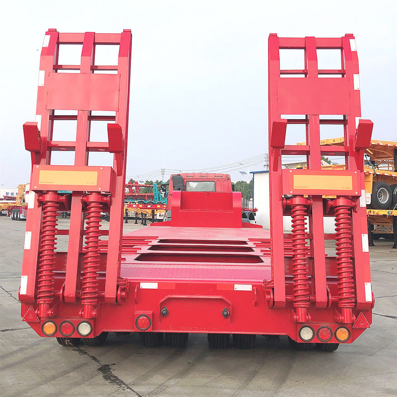 CIMC 3 Eixo LowBed Semi Trailer Caminhão Equipamento de Trailers Transportes Elevação hidráulica Low Boy Trailer FUWA Eixo Heavy Dut