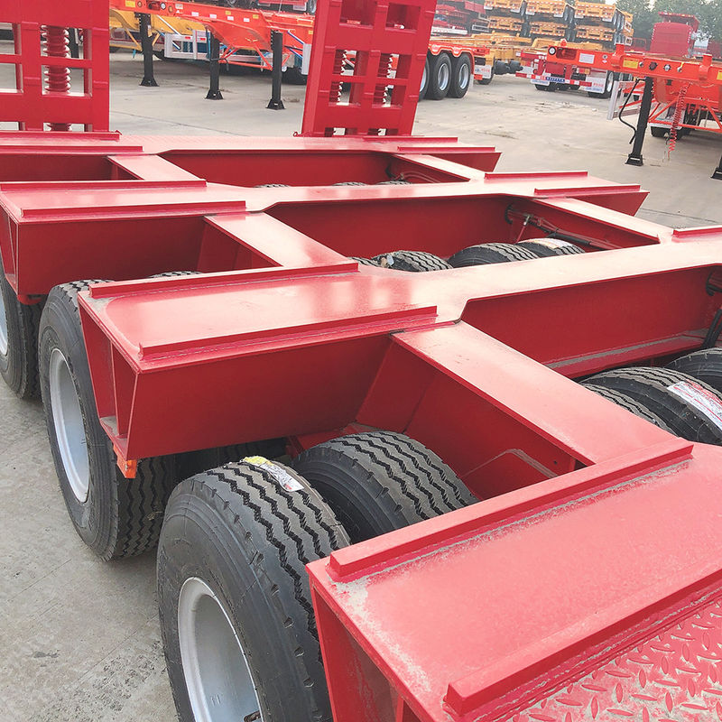 CIMC 3 Eixo LowBed Semi Trailer Caminhão Equipamento de Trailers Transportes Elevação hidráulica Low Boy Trailer FUWA Eixo Heavy Dut