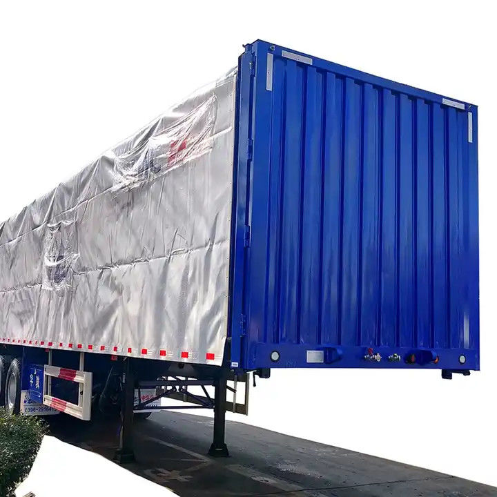 Semi-reboque de 3 eixos do tipo de carrinha-caixa para transporte de carga em paletes