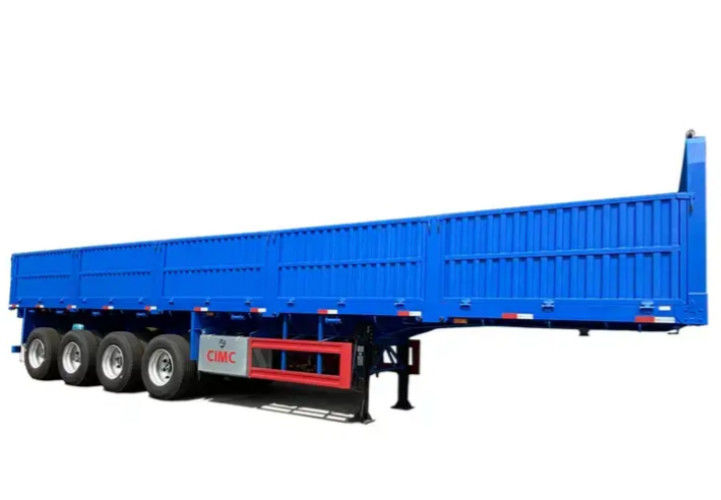 CIMC 4 eixos semi-reboque de cama plana com parede lateral de 1000 mm camião de reboque de transporte de 40 toneladas